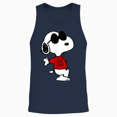 Peanuts Snoopy Joe Cool Old School Comic Geek 80er 90er Retro Unisex Tank Top - Navy