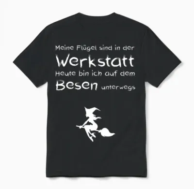 Lustiger Spruch Heute Bin Ich Mit Dem Besen Unterwegs Hexen Unisex T-Shirt - Black