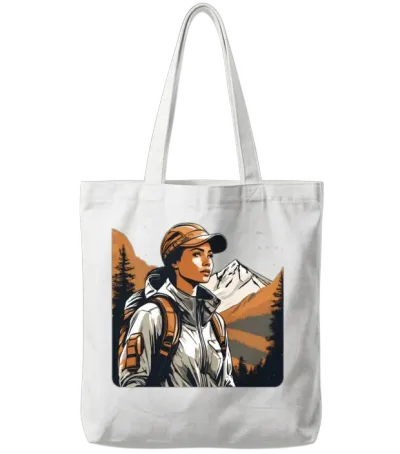 Hiking Girl Tote Bags - White