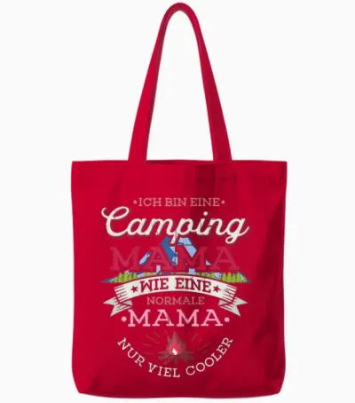 Ich Bin Eine Camping Mama Zelten Camper Coole Camperin Tote Bags - Red