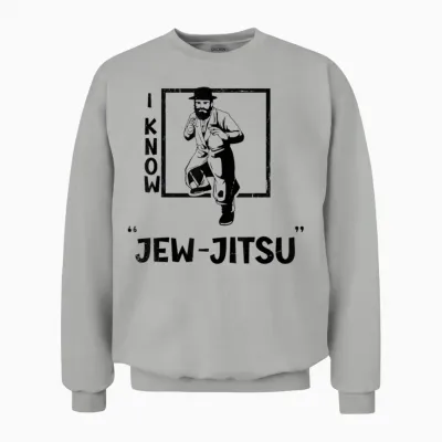 I Know the Jewjitsu I Know the Jewjitsu Funny Jiu Jitsu Jewish Mma Unisex Sweatshirt - Ash