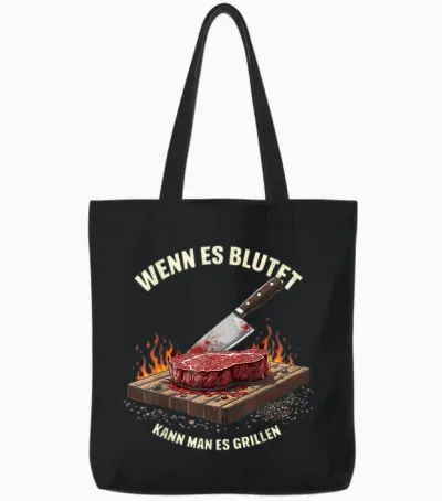 Wenn Es Blutet, Kann Man Grillen Bbq Spaß Tote Bags - Black