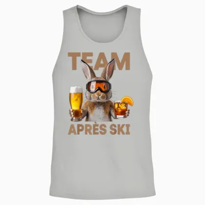 Team Après Ski Funny Rabbit Skiing Beer Cocktail Party Unisex Tank Top - Ash