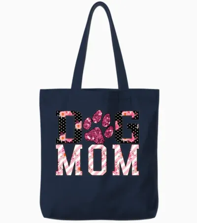 Dog Mom Tote Bags - Navy
