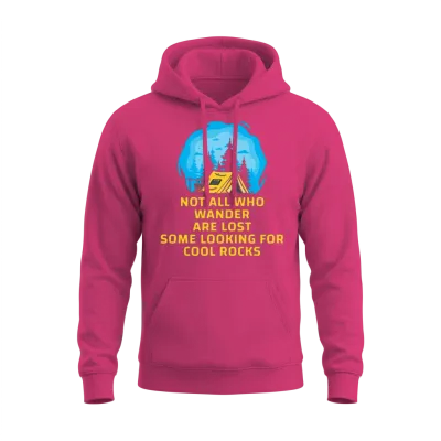 Wander Some Looking for Cool Rocks Unisex Hoodie - Heliconia