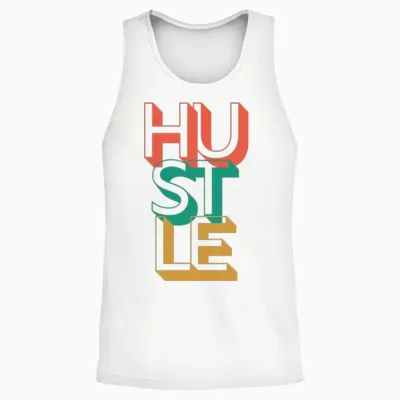 Retro Hustle Unisex Tank Top - White