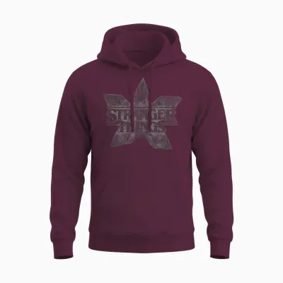 Stranger Things Demogorgon Flower Logo Unisex Hoodie - Maroon