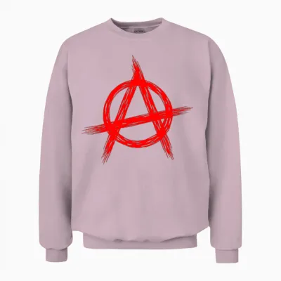 Rotes Anarchistisches Symbol, Verzweifelter Rockstar Der Politischen Anarchie Unisex Sweatshirt - Light Pink