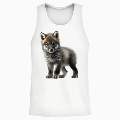 Super Süßes Baby Wolf Motiv. Flauschig Weich Und Kuschelig Unisex Tank Top - White