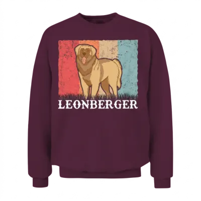 Leonberger Retro Unisex Sweatshirt - Maroon