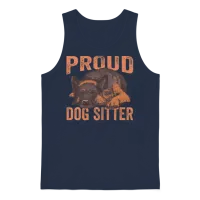 Proud Dog Sitter Job Puppy Dog Sitting Dogs Unisex Tank Top - Navy – 1