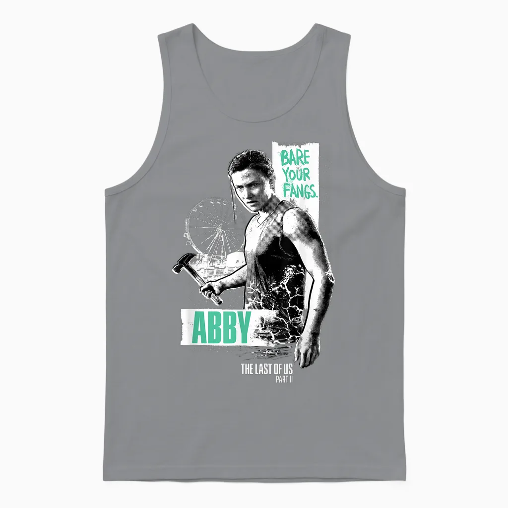 The Last of Us Bare Your Fangs Abby the Last of Us Part Ii Unisex Tank Top in Sport Grey