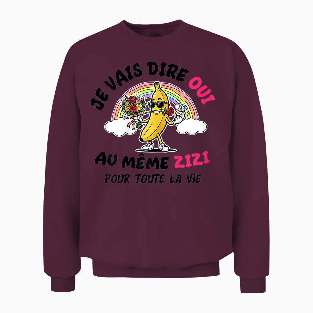 Tee Shirt Evjf Même Zizi Pour Toute La Vie Future Mariée Unisex Sweatshirt in Maroon
