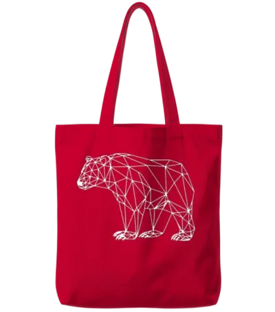 Line Art Fox Tote Bags - Red