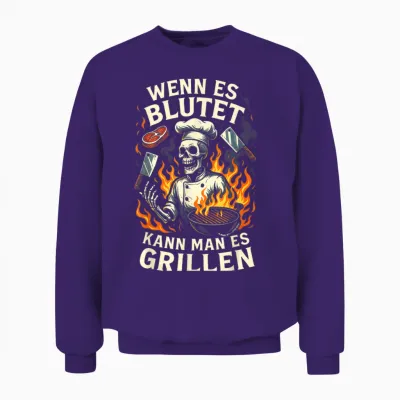 Wenn Es Blutet Kann Man Es Grillen - Bratwurst Unisex Sweatshirt - Purple