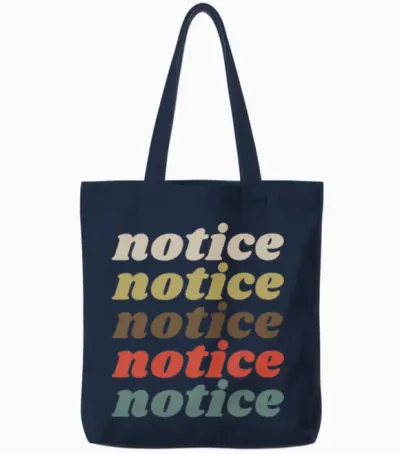 Notice Retro Trending Tote Bags - Navy