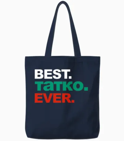 Best Tatko Ever Bulgarian Dad Fathers Day Tote Bags - Navy