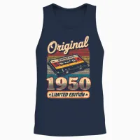 Original 1950 Vintage Birthday 75 Years for Men Women Unisex Tank Top in Navy - 2