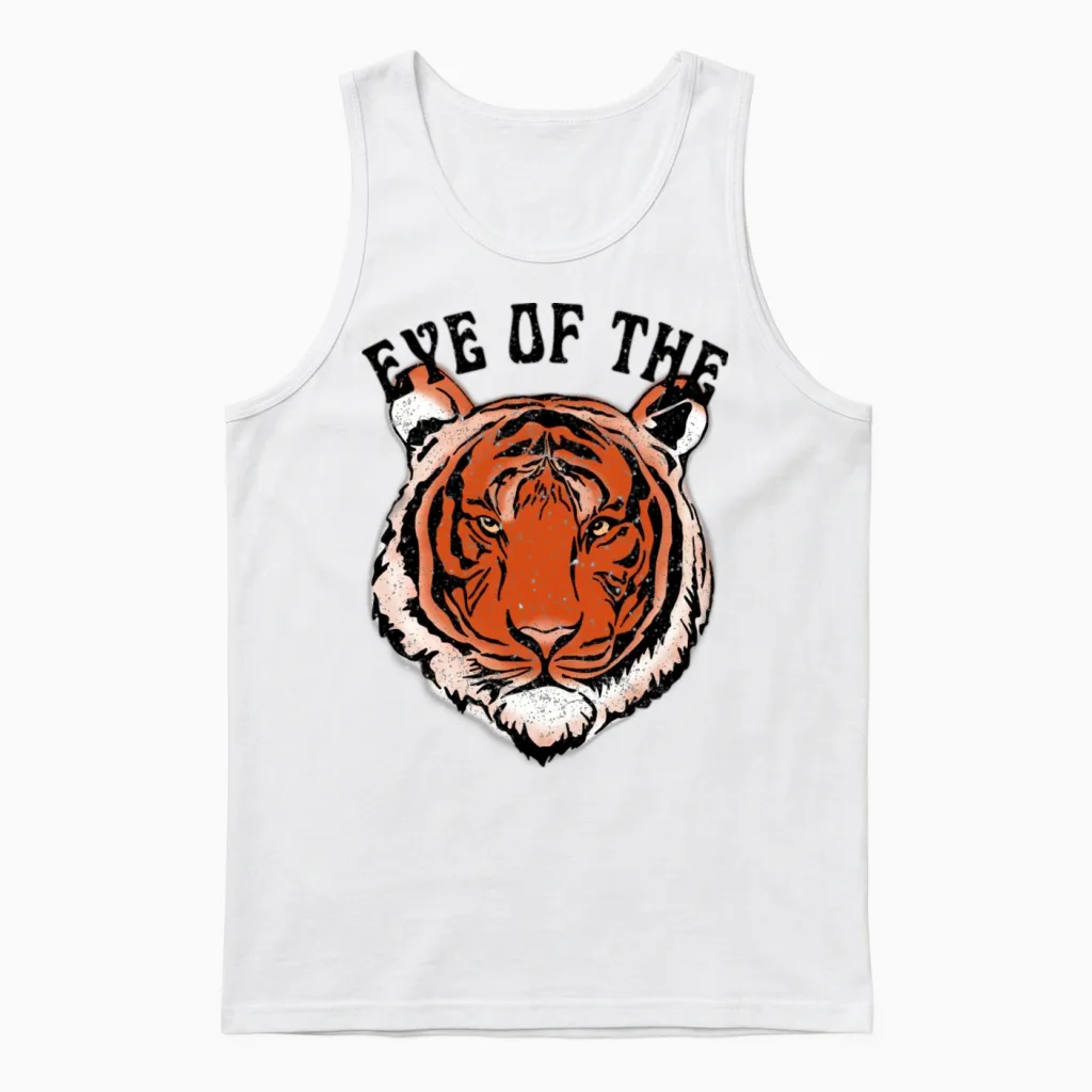 Eye of the the Tiger Retro Unisex Tank Top in White