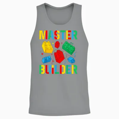 Master Builder Kids Building Blocks Brick Toy Master Builder T-Shirt Small Unisex Tank Top - Sport Grey