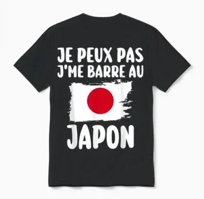 J'peux Pas J'me Barre in Japan Travel Gift T-Shirt, Black, S Unisex T-Shirt - Black