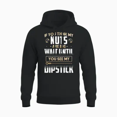 Nuts Dipstick Aircraft Mechanic Diesel Mechanic Unisex Hoodie - Black