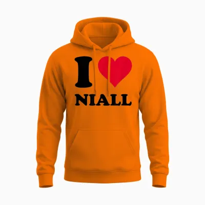 Herz Motiv Ich Liebe Niall Unisex Hoodie - Safety Orange