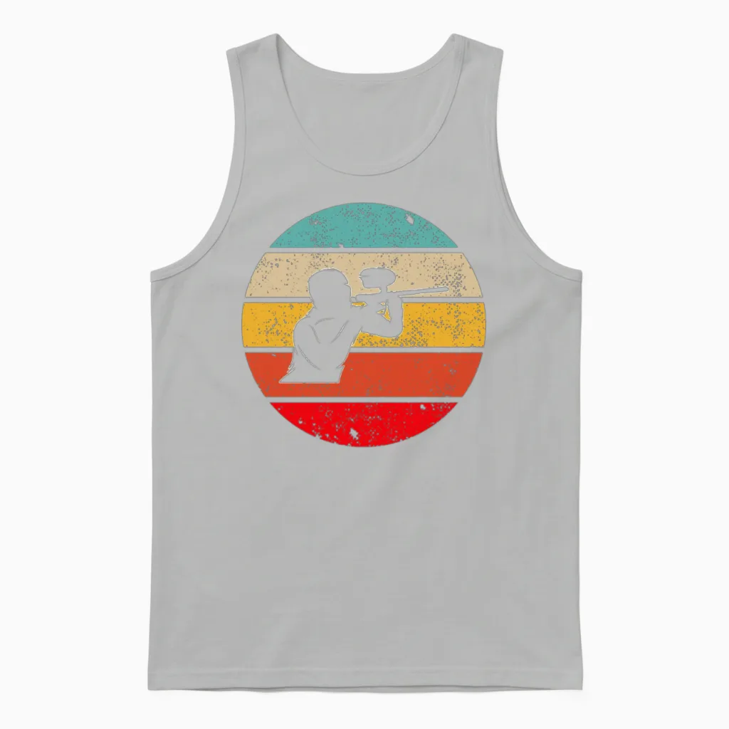 Paintball Retro Unisex Tank Top in Ash