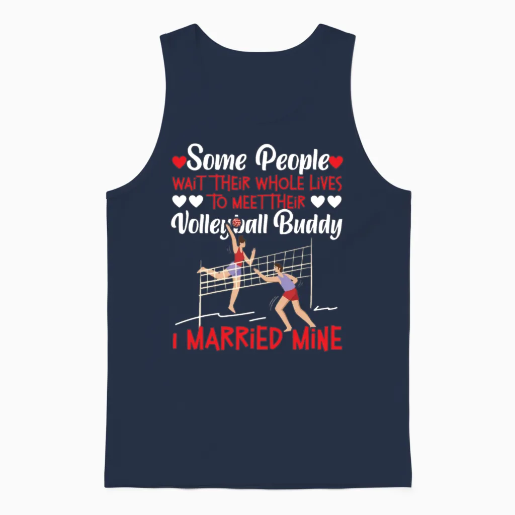 Volleyball Player Team Husband Unisex Tank Top in Navy