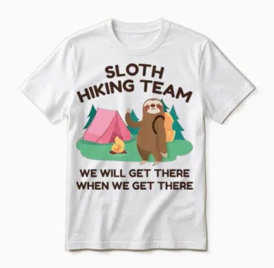 Sloth Hiking Team Unisex T-Shirt - White