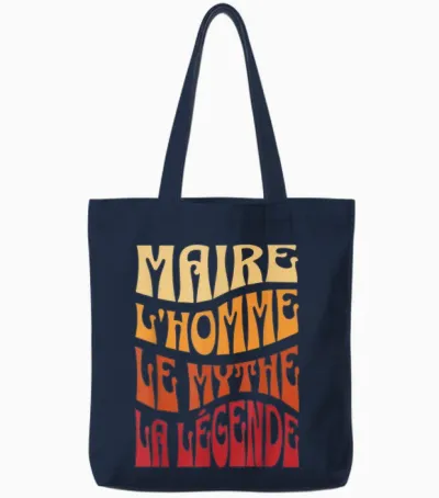 Mayor Man the Myth the Legend Gift Idea Member Town Hall Tote Bags - Navy