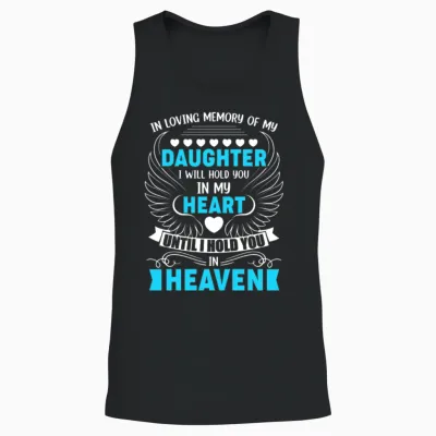 Memory of Daughter Memorial Heaven Remembrance Mis Unisex Tank Top - Black