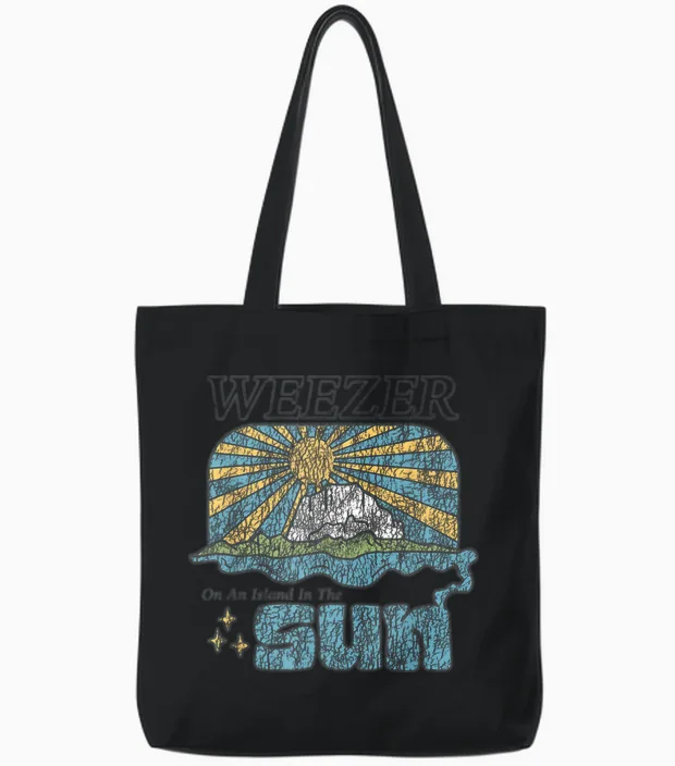 Weezer - Island in the Sun Tote Bags in Black