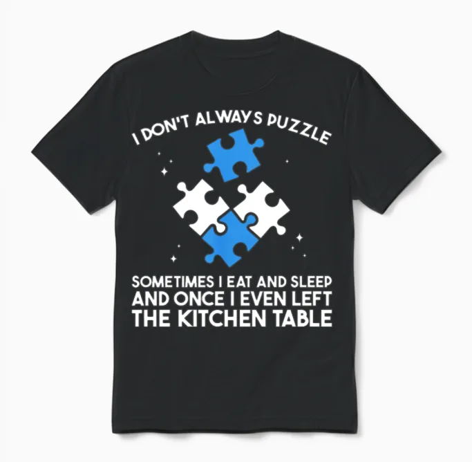 I Don't Always Puzzle Funny Jigsaw Puzzler Unisex T-Shirt in Black
