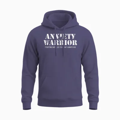 Anxiety Warrior Unisex Hoodie - Heather Sport Dark Navy