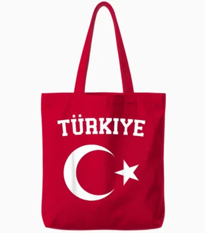 Turkish Flag Türkiye Bayragi Half Moon and Star Turkey T-Shirt, Red Tote Bags - Red