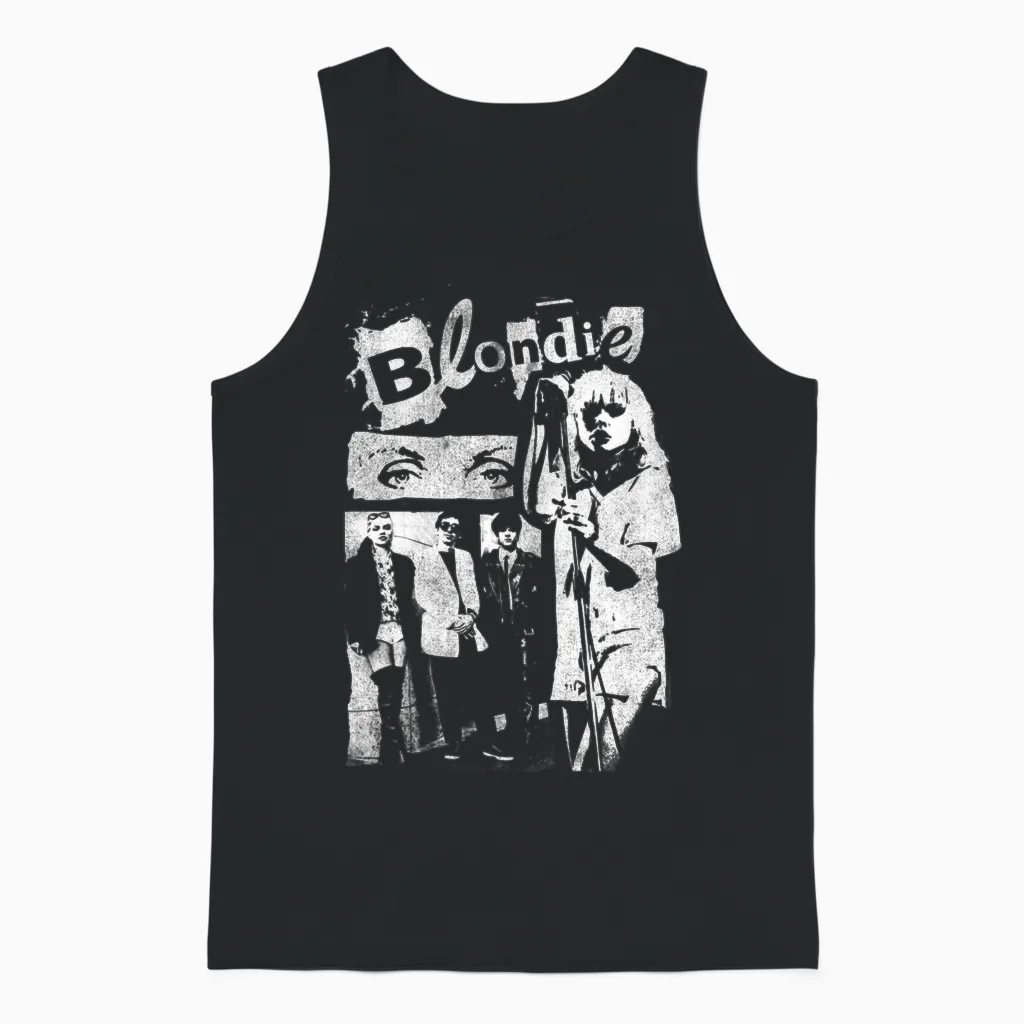 Blondie Punk Zine Collage Vintage Band Langarmshirt Unisex Tank Top in Black
