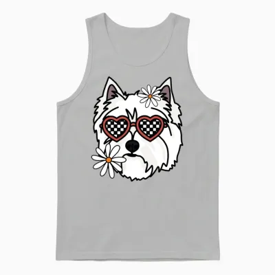 Westie Retro Dog Unisex Tank Top - Ash