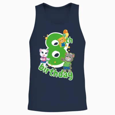 Talking Tom & Friends 8th Birthday Unisex Tank Top - Navy