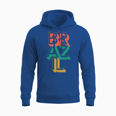 Brazil Retro Typography Unisex Hoodie - Royal