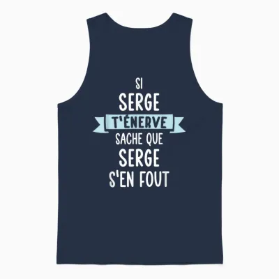 Gift Man Humour Name Personalized Serge T-Shirt, Black, S Unisex Tank Top - Navy