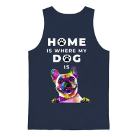 Dog- Home Is Where the Dog Is Unisex Tank Top - Navy – 1