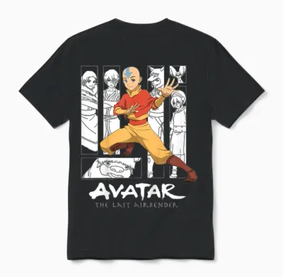 Child Avatar the Last Airbender Aang Character Ride-On Kids T-Shirt, Black, 2 Unisex T-Shirt - Black