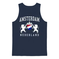 Amsterdam Amsterdam Amsterdam Unisex Tank Top - Navy – 1