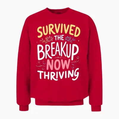 Breakup Empowerment Self-Love Fresh Starts Unisex Sweatshirt - Red