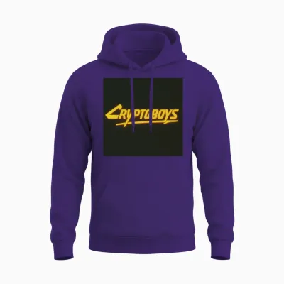 Logo Retro Neon Cryptoboys Unisex Hoodie - Purple