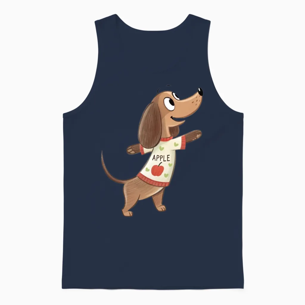 Cute Dog - Lovers Unisex Tank Top in Navy