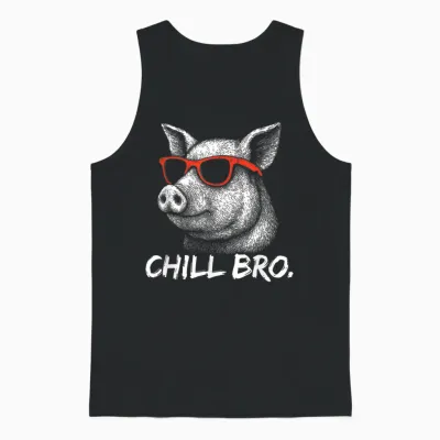 Chill Bro – Lustiges Schwein Mit Sonnenbrille Gamer Unisex Tank Top - Black