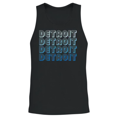 Retro Detroit Michigan Unisex Tank Top - Black