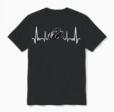 Herzschlag Traktor Trecker Landwirt Bauer Ekg Geschenk Bauer Unisex T-Shirt - Black